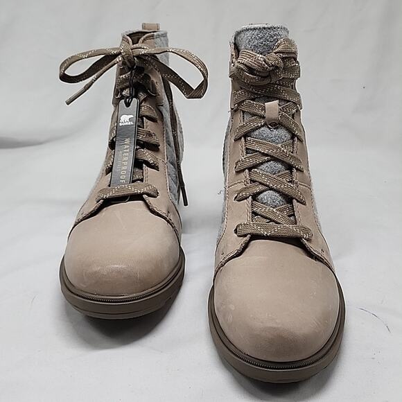 🐨SOREL🐨EVIE 11 NW LACE WOMAN 9.O BOOTIES WATERPROOF OMEGA TAUPE WET SAND NWOB - Picture 3 of 16